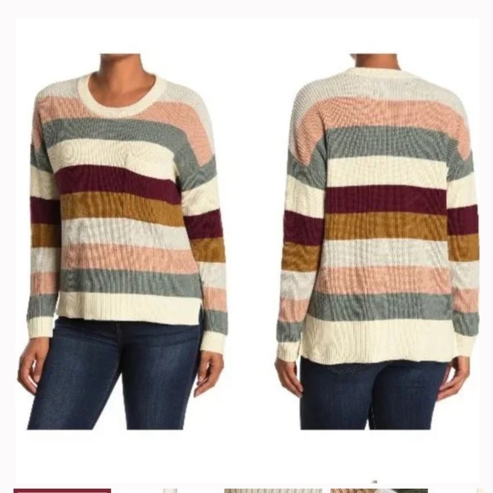 Madewell Thompson Rainbow Stripe Pullover Sweater